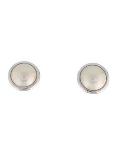 Pre-owned Earrings 14k Cultured Pearl Earclip  In Multi