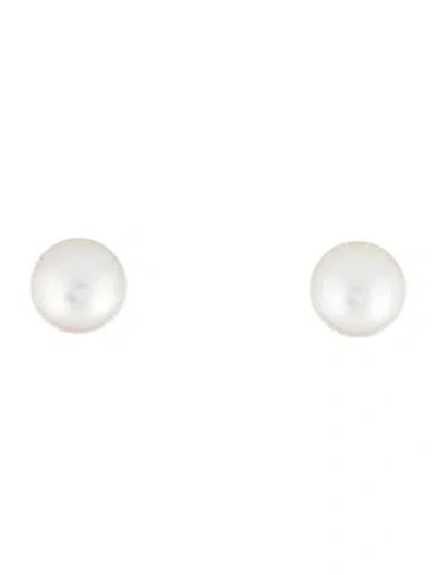 Pre-owned Earrings 14k Cultured Pearl Stud  In Multi