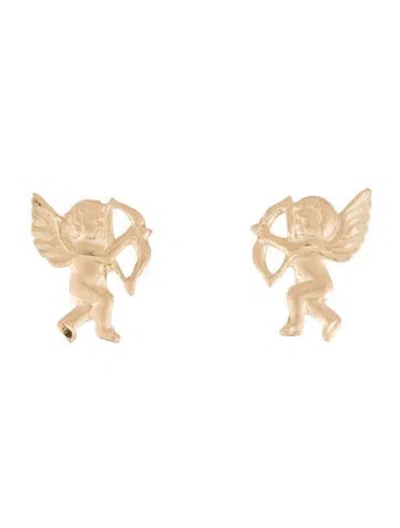 Pre-owned Earrings 14k Cupid Stud  In Multi