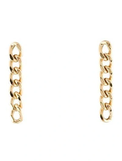 Pre-owned Earrings 14k Curb Link Chain Drop In Multi