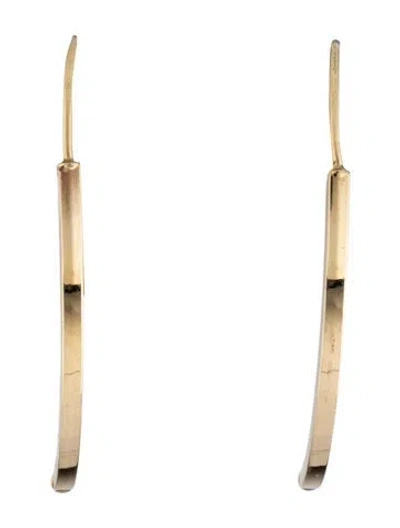 Pre-owned Earrings 14k Curved Drop  In Multi