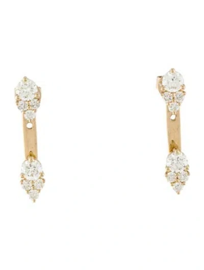 Pre-owned Earrings 14k Diamond Adjustable Drop  In Multi