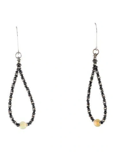 Pre-owned Earrings 14k Diamond & Opal Drop  In Multi
