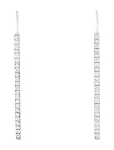 Pre-owned Earrings 14k Diamond Bar Drop  In Multi
