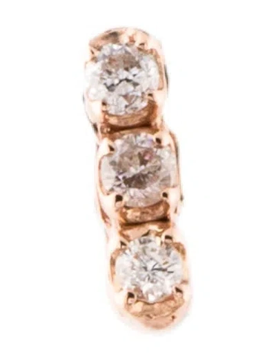 Pre-owned Earrings 14k Diamond Bar Single Earring In Multi