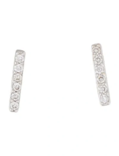 Pre-owned Earrings 14k Diamond Bar Stud  In Multi