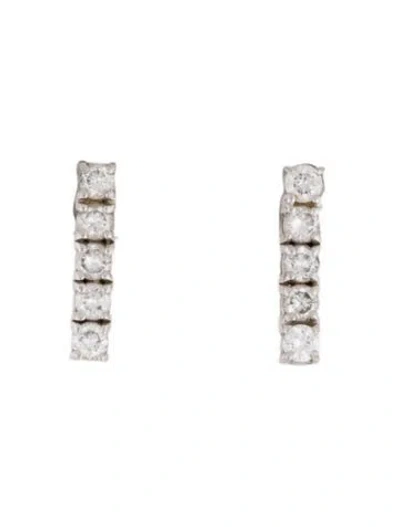 Pre-owned Earrings 14k Diamond Bar Stud  In Multi