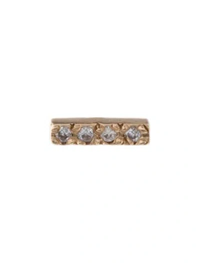 Pre-owned Earrings 14k Diamond Bar Stud Single Earring In Multi