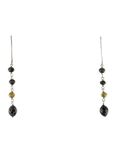 Pre-owned Earrings 14k Diamond Bead Drop  In Multi