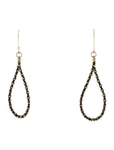 Pre-owned Earrings 14k Diamond Bead Drop  In Multi