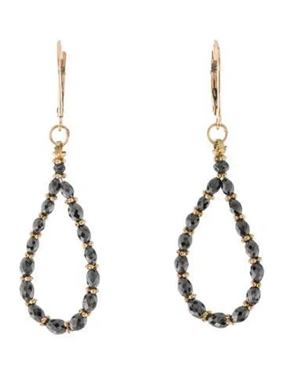 Pre-owned Earrings 14k Diamond Bead Drop  In Multi