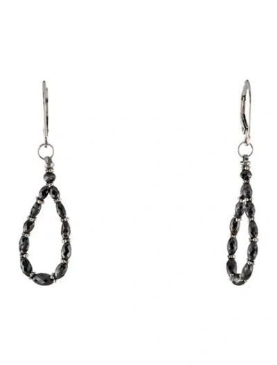 Pre-owned Earrings 14k Diamond Bead Drop  In Multi