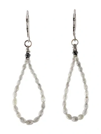 Pre-owned Earrings 14k Diamond Bead Drop  In Multi