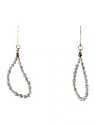 Pre-owned Earrings 14k Diamond Bead Drop  In Multi