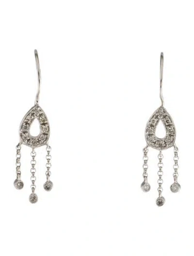 Pre-owned Earrings 14k Diamond Chain Drop  In Multi