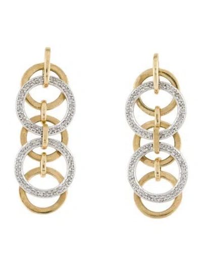 Pre-owned Earrings 14k Diamond Circle Drop  In Multi