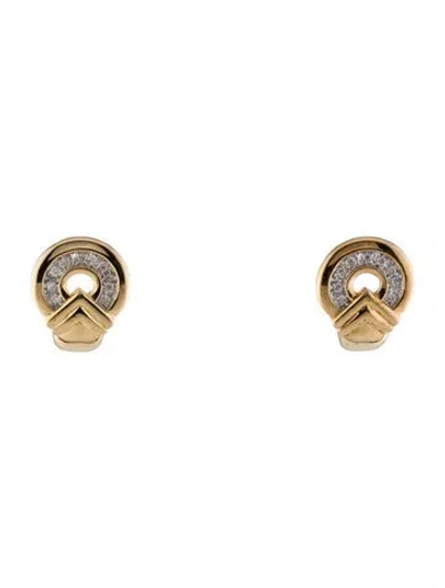 Pre-owned Earrings 14k Diamond Circle Earclip  In Multi