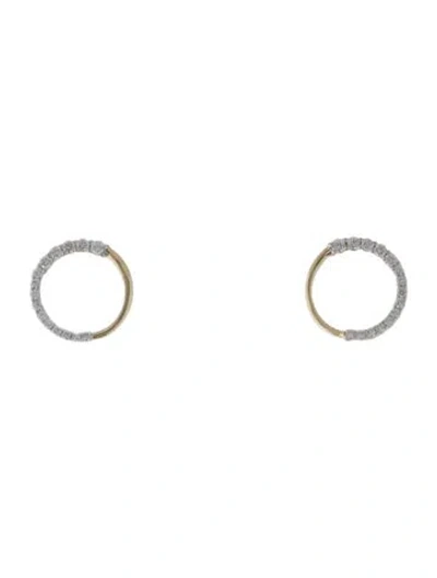 Pre-owned Earrings 14k Diamond Circle Stud  In Multi