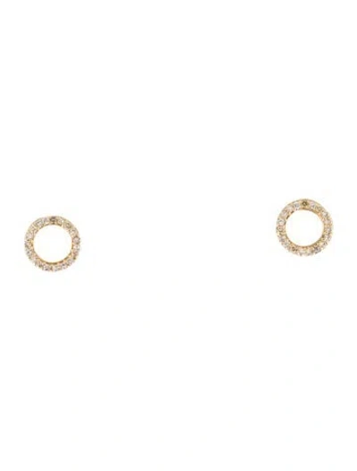 Pre-owned Earrings 14k Diamond Circle Stud  In Multi