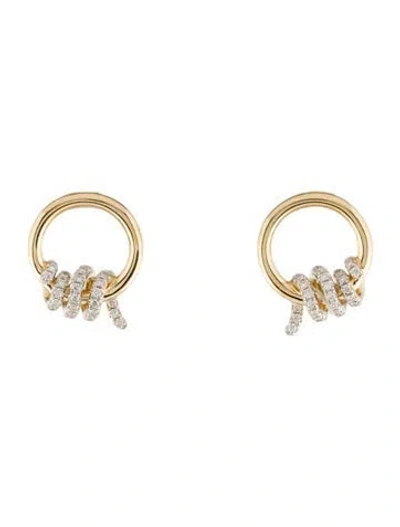 Pre-owned Earrings 14k Diamond Circle Stud  W/ Tags In Multi