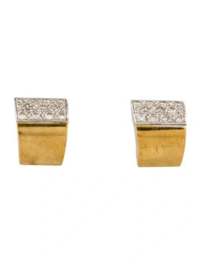 Pre-owned Earrings 14k Diamond Clip-on  In Multi