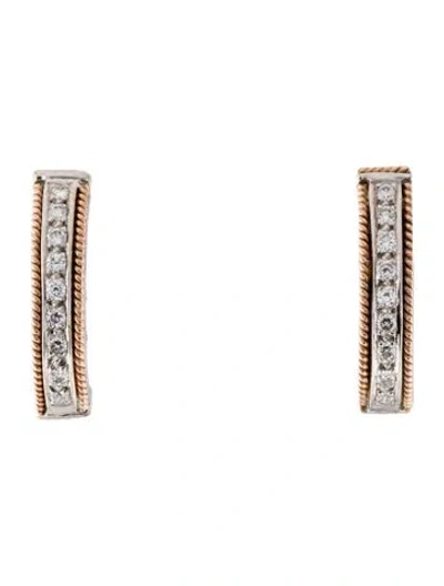 Pre-owned Earrings 14k Diamond Clip-on  In Multi