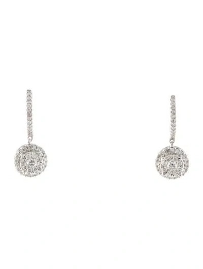 Pre-owned Earrings 14k Diamond Cluster Drop  In Multi