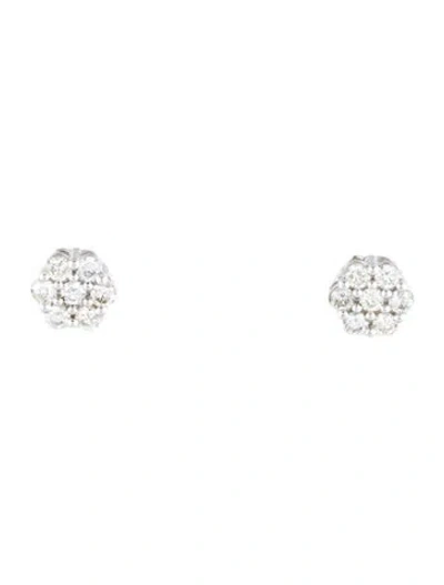 Pre-owned Earrings 14k Diamond Cluster  In Multi