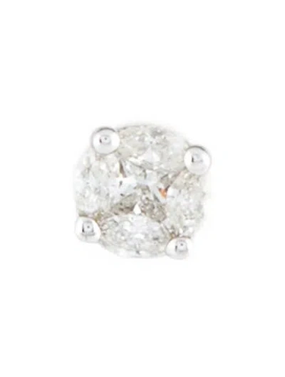 Pre-owned Earrings 14k Diamond Cluster Single Stud Earring In Multi