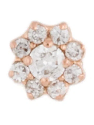 Pre-owned Earrings 14k Diamond Cluster Single Stud Earring In Multi