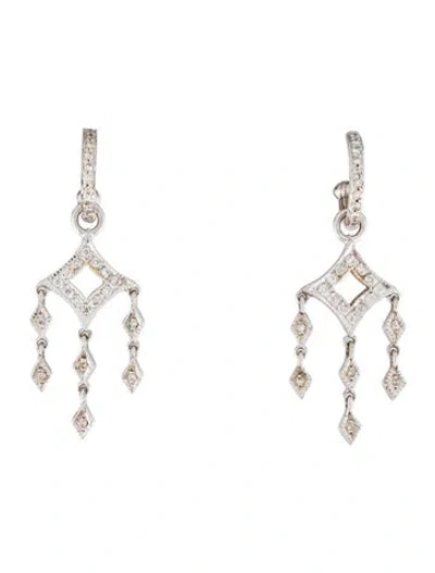 Pre-owned Earrings 14k Diamond Convertible Drop  In Multi