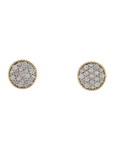 Pre-owned Earrings 14k Diamond Disk Stud  In Multi