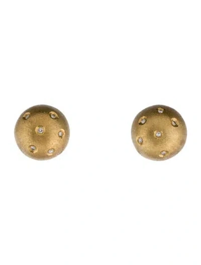Pre-owned Earrings 14k Diamond Dome Stud  In Multi