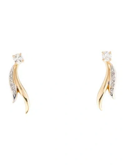 Pre-owned Earrings 14k Diamond Drop Convertible Jacket  In Multi