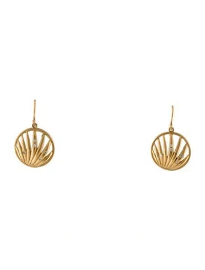 Pre-owned Earrings 14k Diamond Drop  In Multi