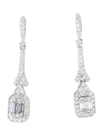 Pre-owned Earrings 14k Diamond Drop  In Multi