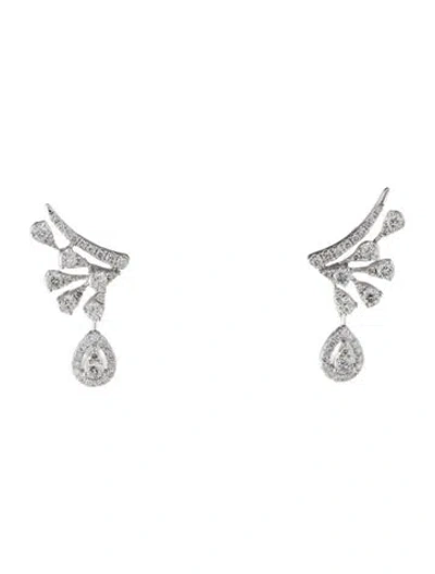Pre-owned Earrings 14k Diamond Drop  In Multi