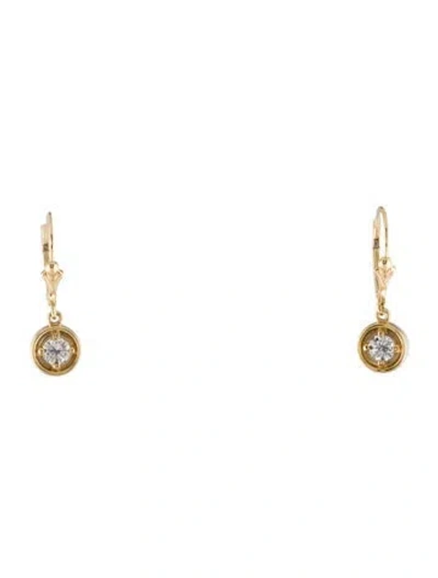Pre-owned Earrings 14k Diamond Drop  In Multi