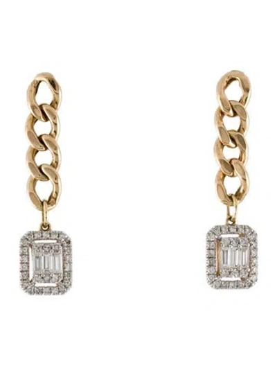 Pre-owned Earrings 14k Diamond Drop  In Multi