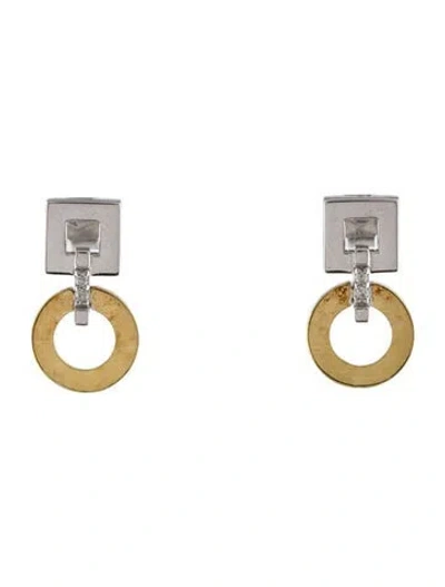Pre-owned Earrings 14k Diamond Drop  In Multi