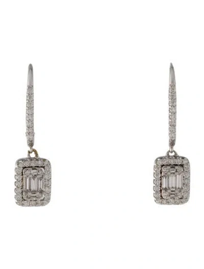 Pre-owned Earrings 14k Diamond Drop  In Multi