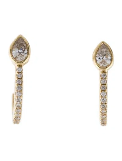 Pre-owned Earrings 14k Diamond Drop  In Multi