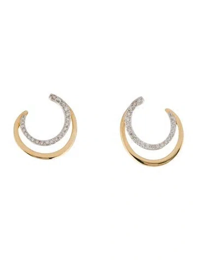 Pre-owned Earrings 14k Diamond Drop  In Multi