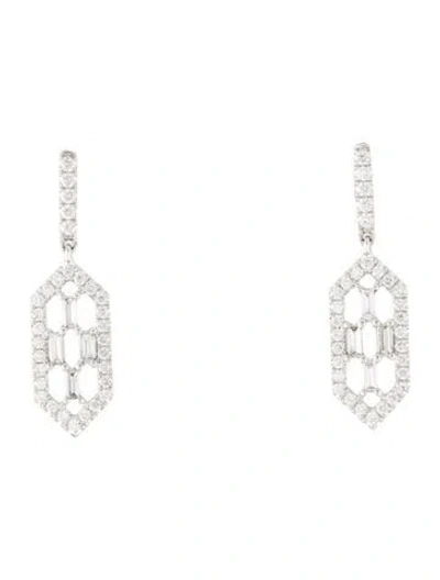 Pre-owned Earrings 14k Diamond Drop  In Multi