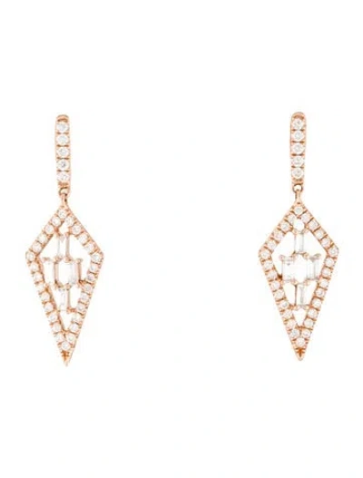 Pre-owned Earrings 14k Diamond Drop  In Multi