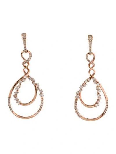 Pre-owned Earrings 14k Diamond Drop  In Multi