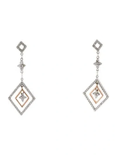 Pre-owned Earrings 14k Diamond Drop  In Multi