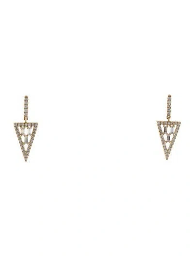 Pre-owned Earrings 14k Diamond Drop  In Multi