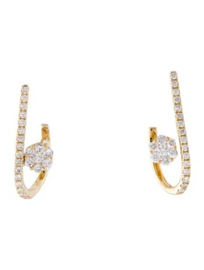 Pre-owned Earrings 14k Diamond Drop  In Multi
