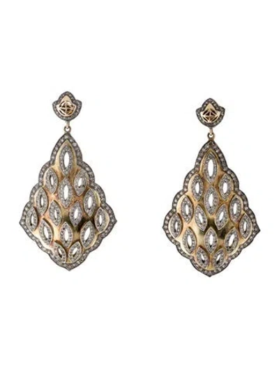 Pre-owned Earrings 14k Diamond Drop  In Multi